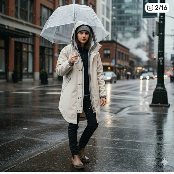 FP Movement by FREE PEOPLE:Moon Magic Fleece Lined Rain Coat ☔️ NWT - Picture 2 of 16